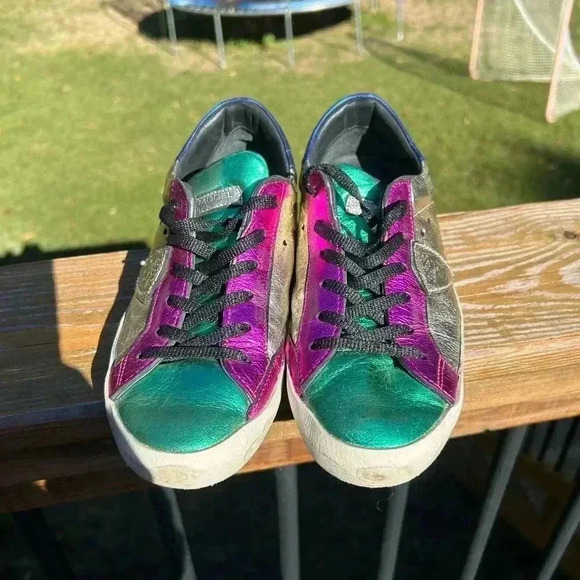 PHILIPPE MODEL PRSX RAINBOW METALLIC SNEAKERS size 36/6 - Picture 3 of 6